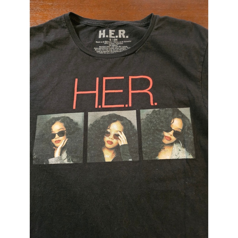 H.E.R. Concert Tour T-Shirt Black Graphic North American Dates Womans Small S